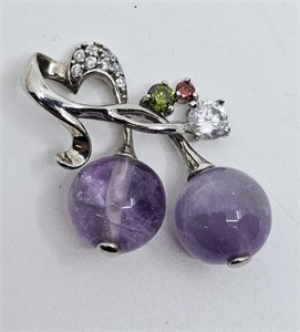 Sterling Silver Pendant whit Amethyst
