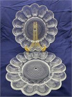 2 Glass Deviled Egg Plates