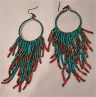 4 1/2" Beaded Native American Style Earrings