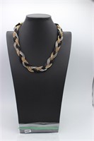 Multi tone braided necklace