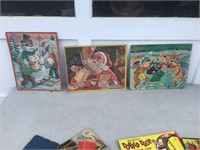 3 VINTAGE PUZZLES - 2 XMAS 1 INDIAN