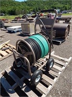 Air tire hose reel with approx. 270' of hose; tire