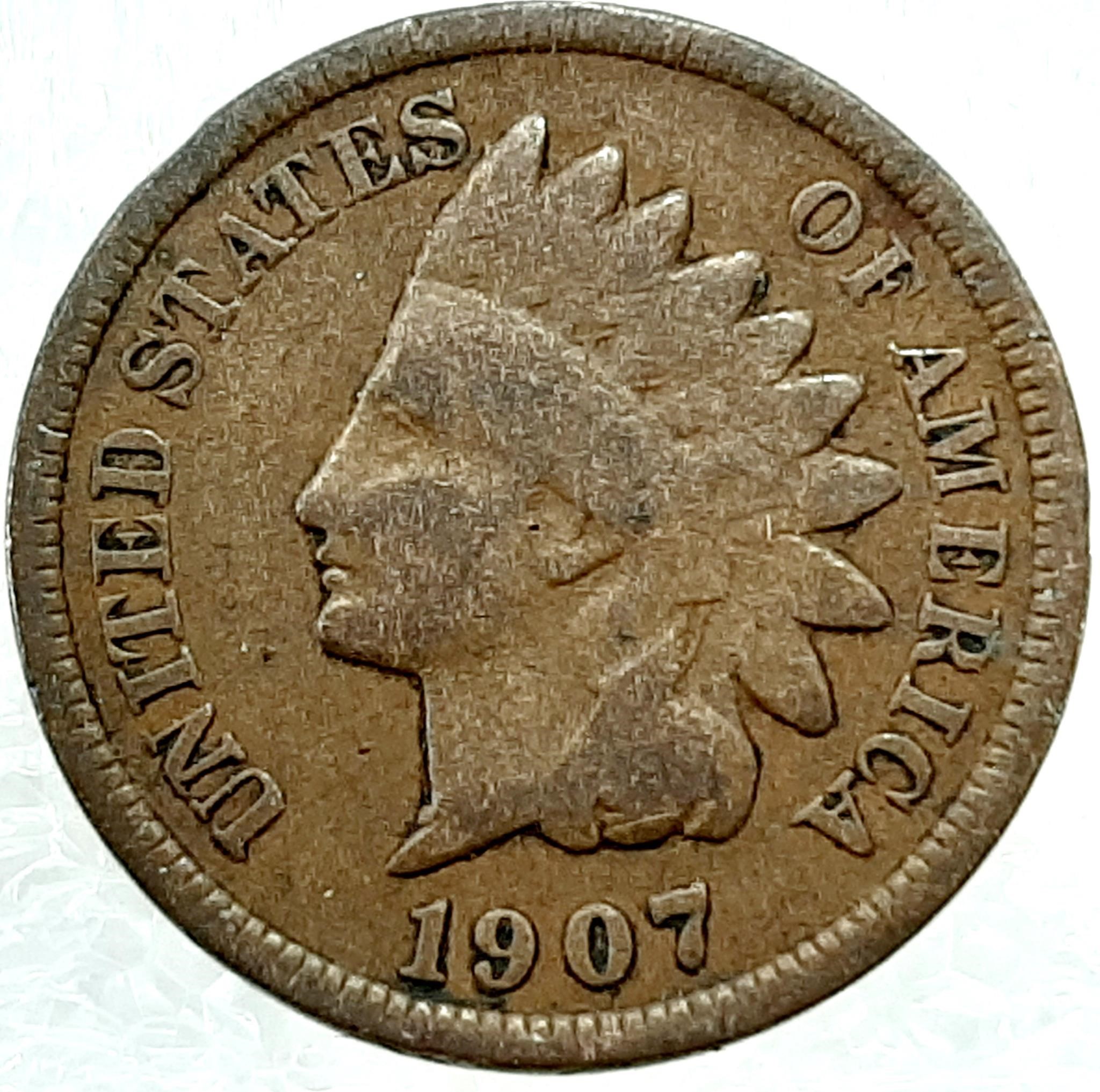 5x 1¢ US INDIAN HEAD 1898-1900-1902-1906-1907