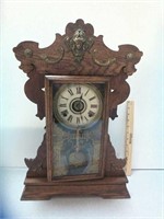Antique wind up ornate mantle clock with pendulum