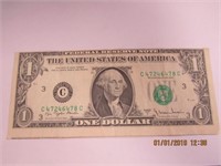 Miscut 1977 $1 Bill