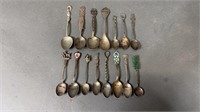 15pc Sterling Silver Collector Spoons+