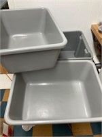 3 large meat tubs. 24” x 18” x 9.5” deep.