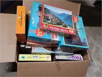 Large Box Of Vintage Puzzles