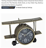 MSRP $35 Metal Desktop Airplane Clock
