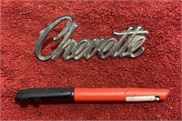 (1) Vintage Chevette Car Emblem