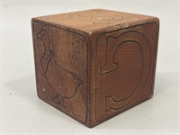 Antique Wooden Toy Block w/Goose Letter G