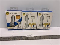 New! Qty=3 IPod IPhone USB Car Chargers