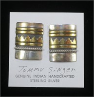Sterling silver handcrafted post earrings by Tommy
