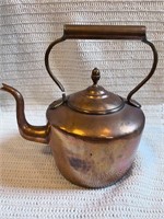 Vintage Brass And Copper Large Kettle