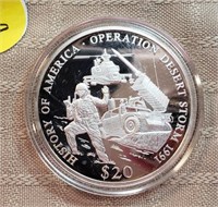Operation Desert Storm $20 Sterling Silver