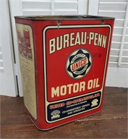 Bureau - Penn Unico motor oil can