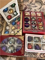 5 boxes glass Christmas ornaments
