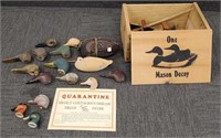 Group of decoy related items including heads,