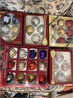 5 boxes glass Christmas ornaments