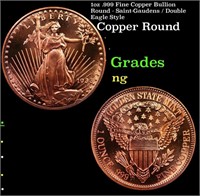 1oz .999 Fine Copper Bullion Round - Saint-Gaudens