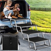 Extra Wide Dog Ramp  Non-Slip  4-Foldable Steps.