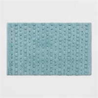 Woven Textured Aqua Bath Rug Aqua - Opalhouse