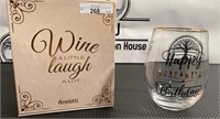 WINE GLASS - NEW "Happy Quarantine Birthday"