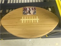 Large Wooden Football Shaped Wine/Cheese Cutting
