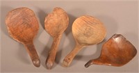 Four Antique Maple Butter Paddles.