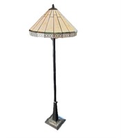 Arts and crafts style Slag glass floor lamp