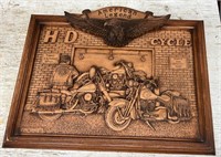 Harley Davidson Wooden 3-D Picture 23" x 18"