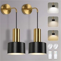 Set of 2 Battery Operated Wall Lights with Remote,