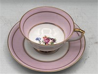 Lovely vintage pink Portugal teacup & saucer