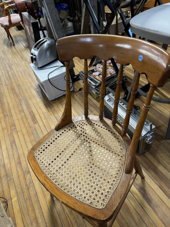 ANTIQUE  CHAIR - CANE SEAT