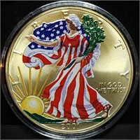 2001 1oz Silver Eagle Gem BU Colorized