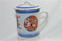 Chinese Red Dragon Covered Mug
