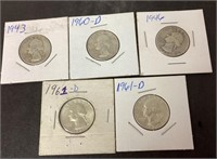 5 silver quarters