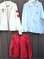 3 VINTAGE NYLON JACKETS AT&T 1 WINSTON CUP & 1 RED