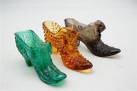 (3) Vintage Glass Slippers ~ Daisy & Button &