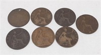 1861-1903 One Penny coins (7)