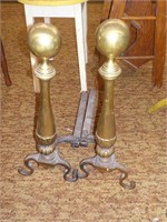 Brass fireplace log irons