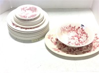 Lovely Red Flower Dishes