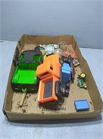 Flat of toy trucks/cars and more