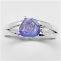 Faceted Natural Tanzanite Rough Stone Ring