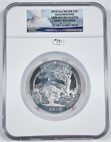 2010  Yellowstone  5 oz silver  NGC Gem Unc.