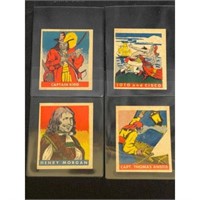 (4) 1948 Leaf Pirates Bubble Gum Cards