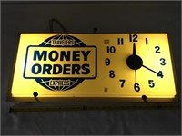 Vintage "money orders" sign.