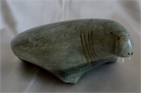 Walrus Inuit Carved Soapstone - Signed