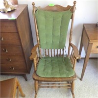 VINTAGE OAK PRESSED BACK ROCKING CHAIR