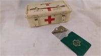 U.S. Military metal locking lid first aid box.